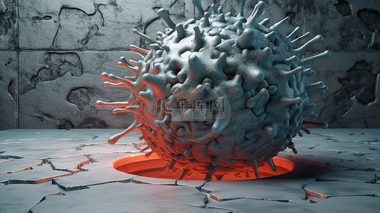 药物实验背景图片_感染 3d 病毒细胞的混凝土纹理