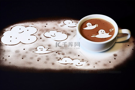 十月背景图片_十月的咖啡德雷尔粉笔画