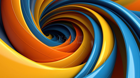 彩色背景灯背景图片_灰色背景上彩色螺旋的 3D 渲染抽象插图