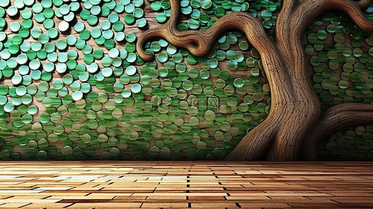 3d 质朴木质背景上的环氧树脂涂层古树