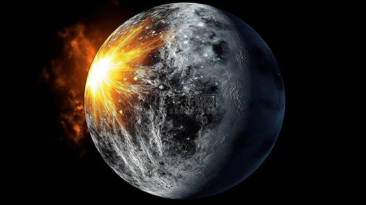 水星凌日背景图片_水星行星的 3D 渲染，在黑色背景下具有复杂的细节 NASA 的贡献