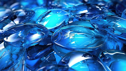 几何科技浅色背景图片_3d 渲染蓝色玻璃抽象背景