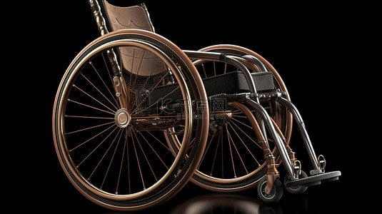 情系健康背景图片_由皮革制成的设计师轮椅令人惊叹的 3D 渲染