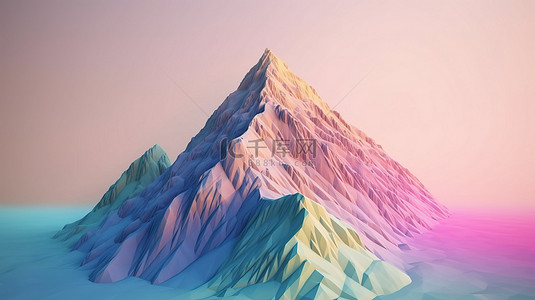 山峰抽象背景图片_令人惊叹的 3d 柔和山峰