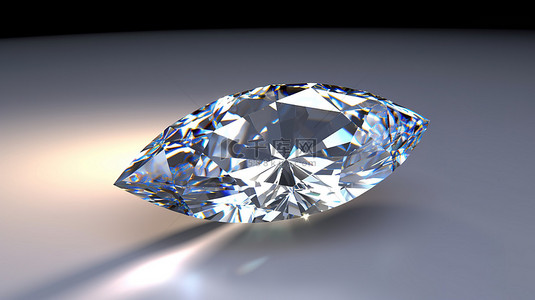 榄尖形钻石的 3D 模型