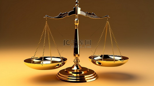 3d 呈现的法律符号木槌法官和金规模