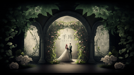 婚礼花朵边框背景图片_婚礼花朵装饰背景
