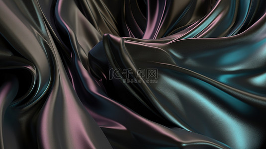 带虹彩全息箔的抽象服装艺术灰色和黑色织物