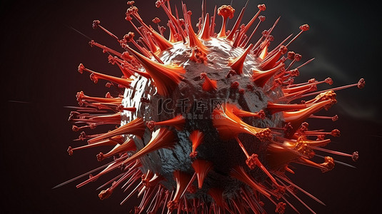 冠状病毒爆发引起的危险流感病毒病例的医学大流行 3d 渲染