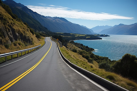 蜿蜒的背景图片_蜿蜒的道路 凯库拉 南岛 新西兰 南岛
