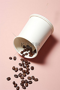 小鸡破壳而出背景图片_咖啡杯里的咖啡豆喷涌而出