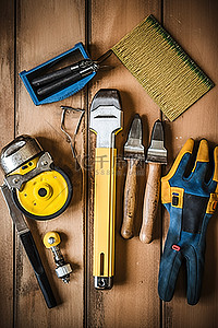 猴子下山背景图片_修复物品所需的工具，包括一些工具和橡胶手套