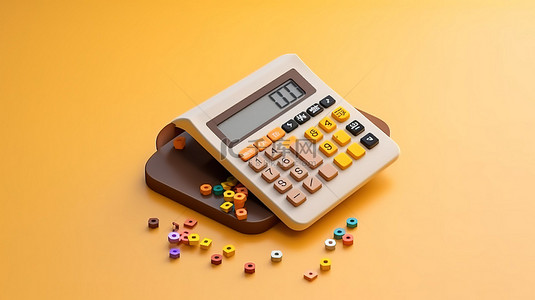数学测验卷背景图片_3d 渲染的数学计算器是金融业务报告的基本概念