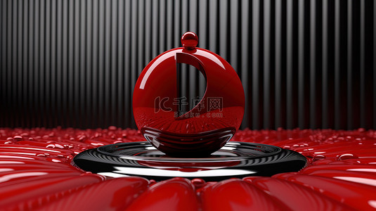 爱在 3D 中引人注目的红色和黑色渲染插图