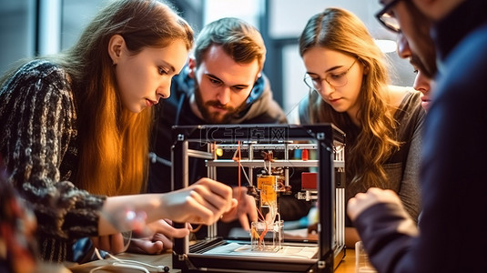 工科学生使用的 3D 打印机