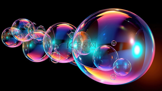 肥皂泡背景图片_悬浮在空气中的肥皂泡的 3d 插图