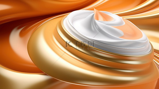 白色乳液背景图片_带纹理背景的奶油化妆品的 3d 插图