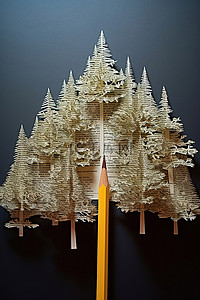 用铅笔纸森林