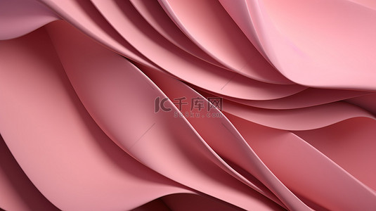 带有抽象粉红色纸背景的流行时尚背景的 3D 插图