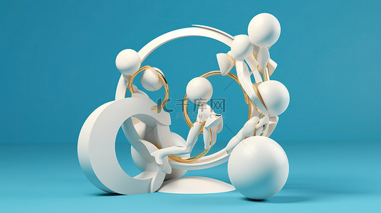 跺脚跳跃背景图片_现代艺术展示金环和球在原始几何形状中，白色腿在蓝色背景上跳舞