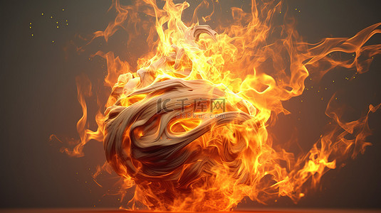 炽热的艺术令人惊叹的火焰 3D 渲染