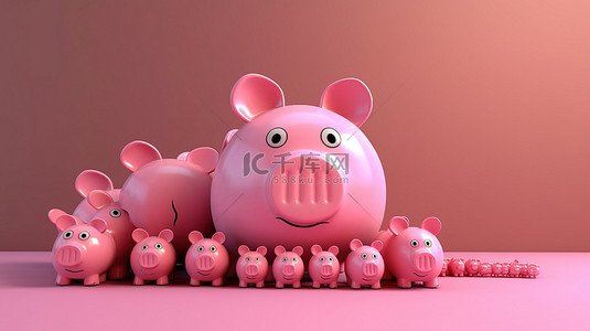有的组织背景图片_储钱罐组织金融增长和储蓄投资的 3d 插图