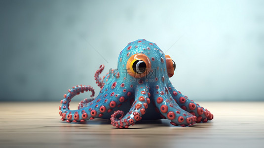 水中手背景图片_搞笑的章鱼在 3D 中栩栩如生