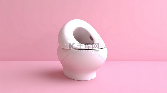 陶瓷马桶背景图片_白色现代陶瓷马桶，搭配充满活力的粉红色背景 3D 设计