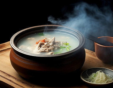 餐具餐具背景图片_韩国台湾金满地猪肉汤