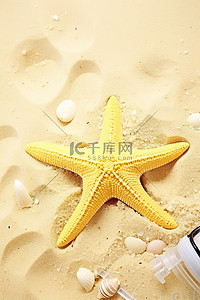 夏天海星背景图片_海星潜水装备沙
