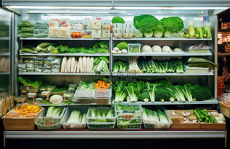 悉尼一家杂货店的蔬菜和海鲜