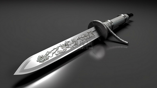 中国武士背景图片_日本剑的 3d 渲染