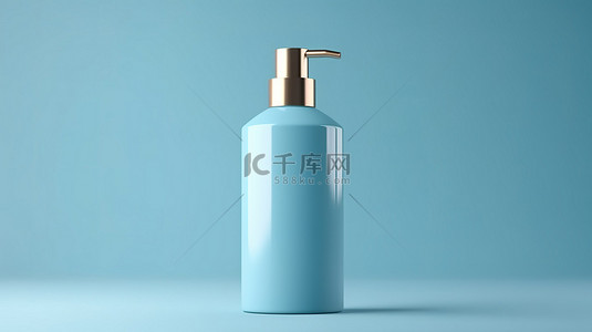 蓝色背景优雅背景图片_蓝色背景优雅化妆品瓶的 3D 渲染，非常适合产品或品牌展示前视图