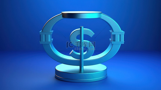 汇率平衡美元欧元货币符号与蓝色背景 3d 渲染