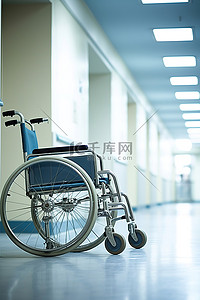 医院候诊室的残疾人护理轮椅