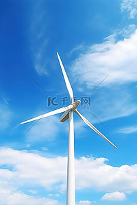 美丽的风车背景图片_美丽的天空背景中的风力涡轮机