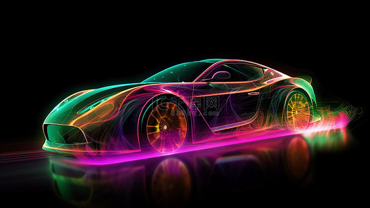 汽车光效抽象霓虹发光