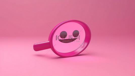 爱的沟通背景图片_爱情主题粉红色背景搜索栏的简约概念，带有以 3d 形式呈现的微笑形状的文本