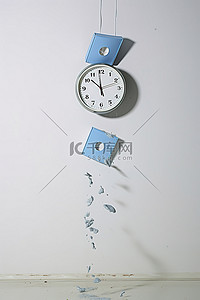 华人日历背景图片_空墙上的手表
