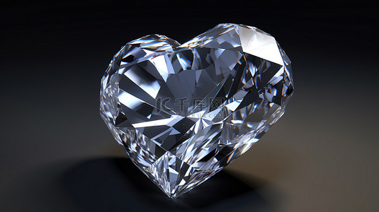 心形钻石的 3D 模型