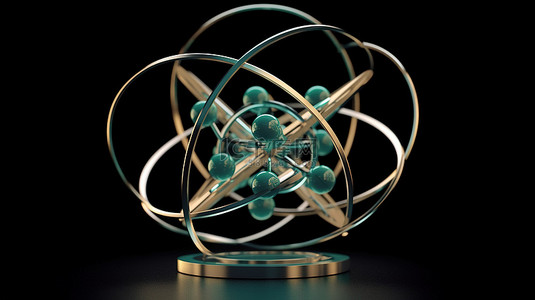 物理科学背景图片_描绘医学科学技术中原子结构的 3D 插图