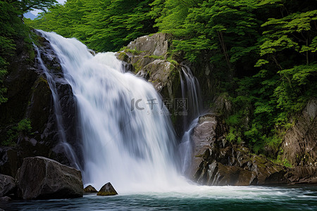 长野 jaunive 水坝的瀑布 夏威夷 夏威夷 美国