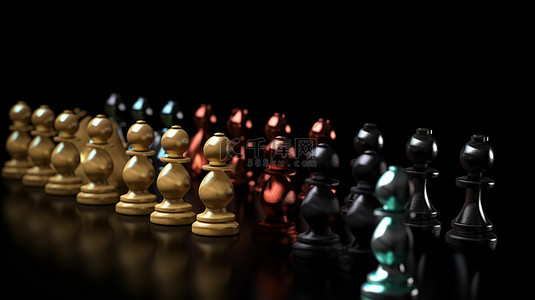 生意背景图片_3D 分段棋子对受众进行分类，以进行有效的营销