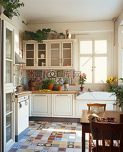 家具门背景图片_带大窗户和门的厨房