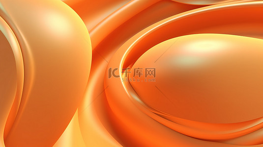 3D 渲染橙色背景与大量照明