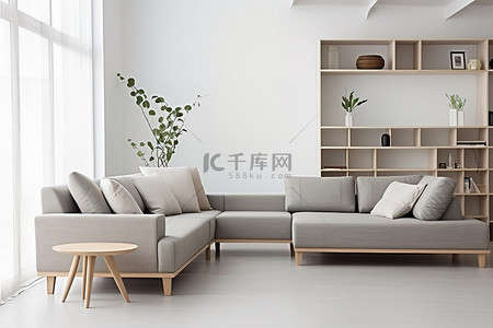 l背景图片_现代沙发客厅家具 L 形沙发和茶几 x