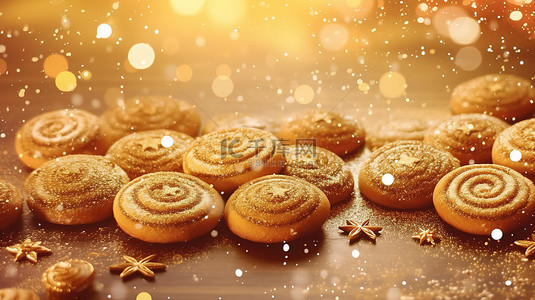 新年送贺卡背景图片_节日圣诞饼干用贺卡送上节日的欢乐