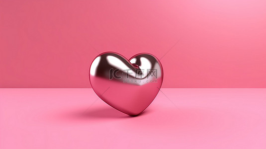 恋爱浪漫背景图片_粉红色背景上粉红色心形的 3d 渲染
