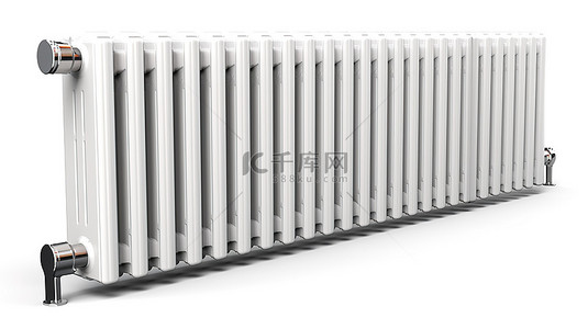 白色背景上孤立的采暖散热器的 3d 插图