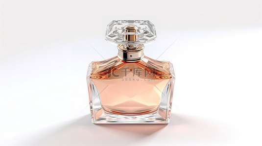 奢侈包背景图片_白色背景下香水瓶的 3d 渲染